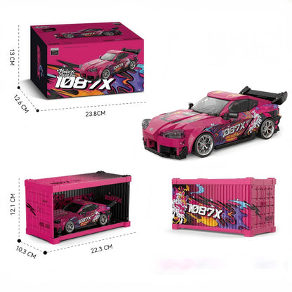 Trilumity Building Block Set: Toyota Supra r32 1097x with Container Display Case (415-Piece)