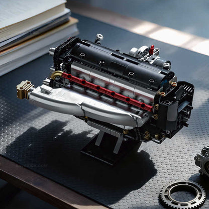 Trilumity Building Block Set: 2Jz-Gte Engine | Single Turbo Japanese Inline 6 Engine(974Piece)