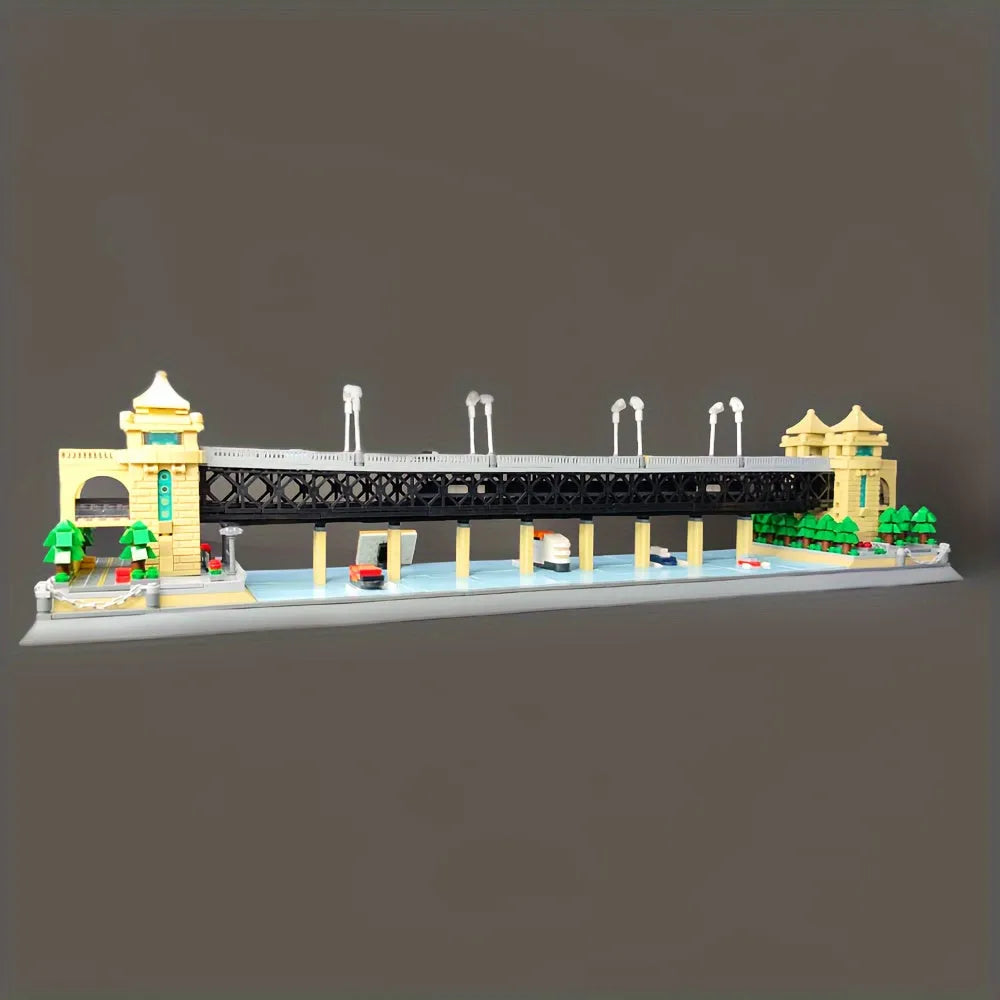 Wange MOC Building Block Set: China Wuhan River Bridge, Model 6223