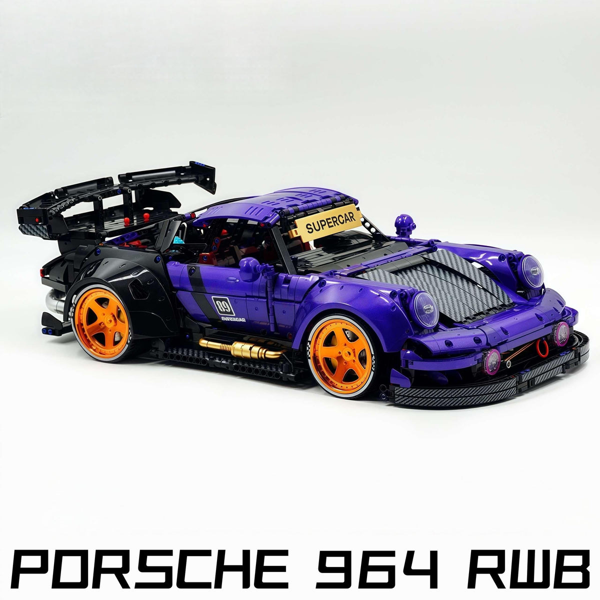 Trilumity Motorized Building Block Set: The Ultimate Widebody Porsche 964 RWB, Widebody German Coupe (3950-Piece)