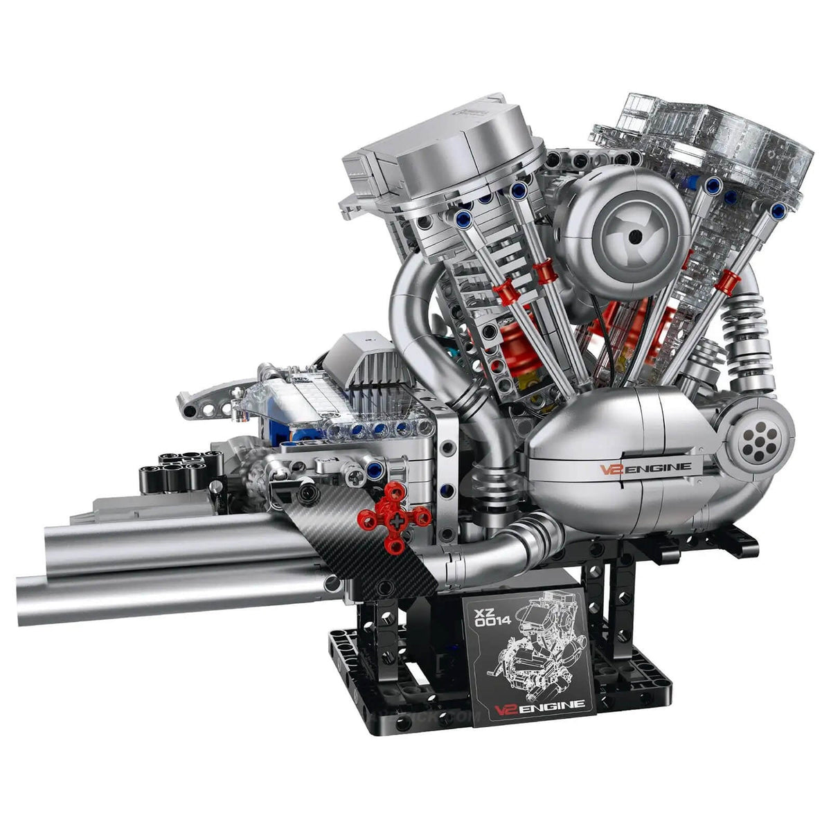 Trilumity Building Block Set: Motorised Harley Motorcycle V2 Engine(867Piece)