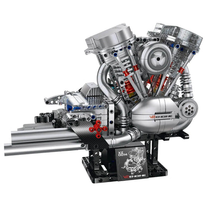 Trilumity Building Block Set: Motorised Harley Motorcycle V2 Engine(867Piece)