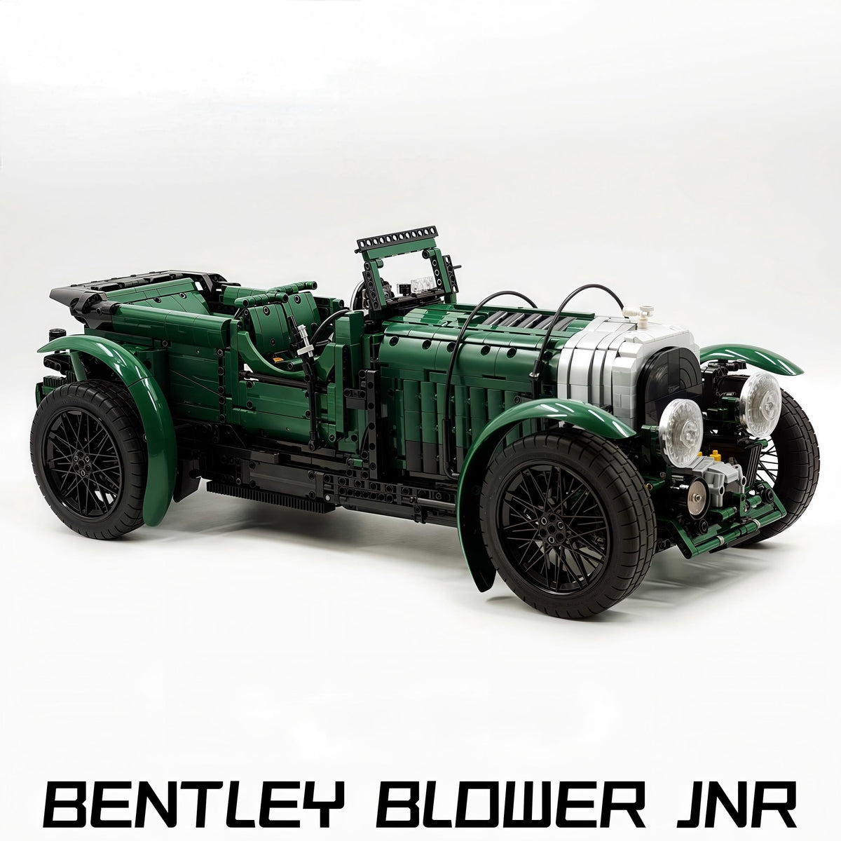 Trilumity Motorized Building Block Set: 1:8 Bentley Blower Junior | Vintage Aesthetic City Car Set (3918+-Piece)