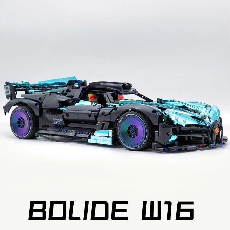 Trilumity Bugatti Bolide W16, Electroplating Lake Blue Customized Version Building Block Set, 1:8 Scale, Remote Control, 3,588-Piece