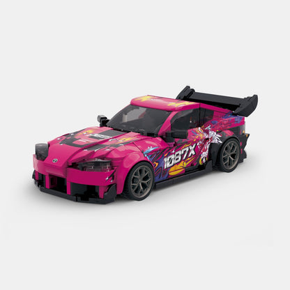 Trilumity Building Block Set: Toyota Supra r32 1097x with Container Display Case (415-Piece)