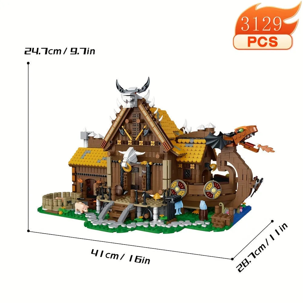MORK MOC Building Block Set: The Vikings House, Model 033051