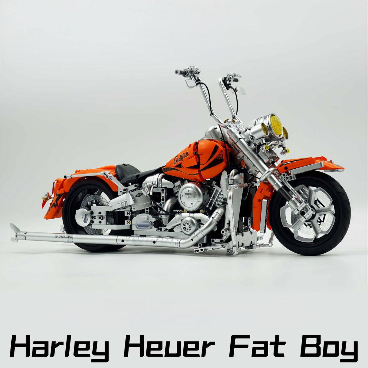 Trilumity Harley Heuer Fat Boy, Electroplating Body Building Block Set, 1:5 Scale, 2,392-Piece