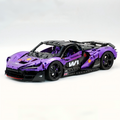 Trilumity Motorized Building Block Set: 1:8 The Ultimate British Woking Hypercar | Pearlescent Purple Custom Edition | Shipped in Original Gift Box