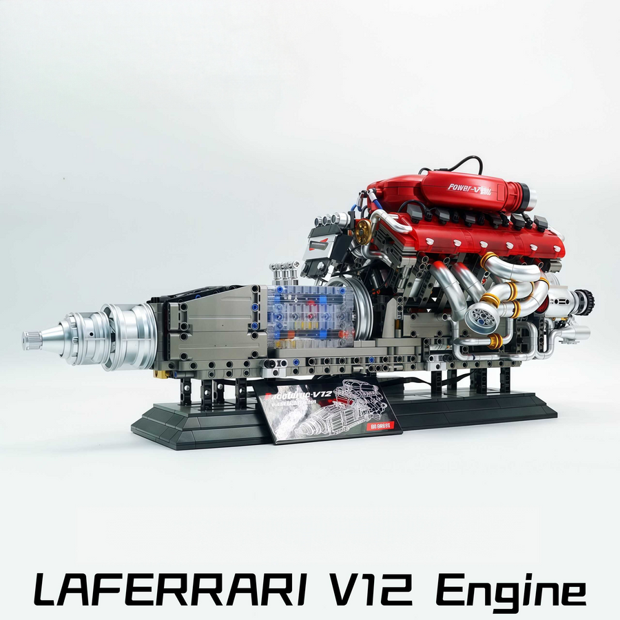 Trilumity Building Block Set: Large Italian V12 Engine | Motorised Supercar Engine Model (2378-Piece)