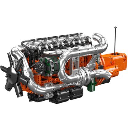 Trilumity Motorized Building Block Set: Scania Inline-6 Truck Engine (3236-Piece)