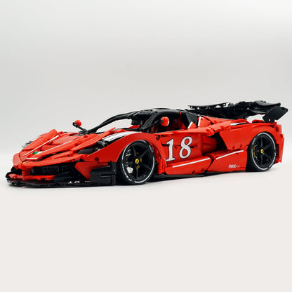 Trilumity LaFerrari FXXK EVO Custom Modified, Classic Red Building Block Set, 1:8 Scale, Remote Control, 4,739-Piece