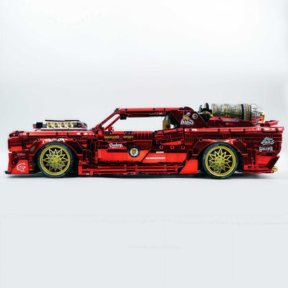 Trilumity Motorized Building Block Set: 1: 8 Dodge Challenger, Electroplating Mirror Red Customized Version (3751-Piece)