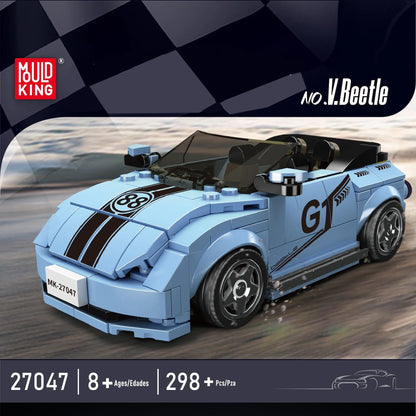 Mould King Building Block Set: Mini V Beetle Speed Champions Car, Model K27047
