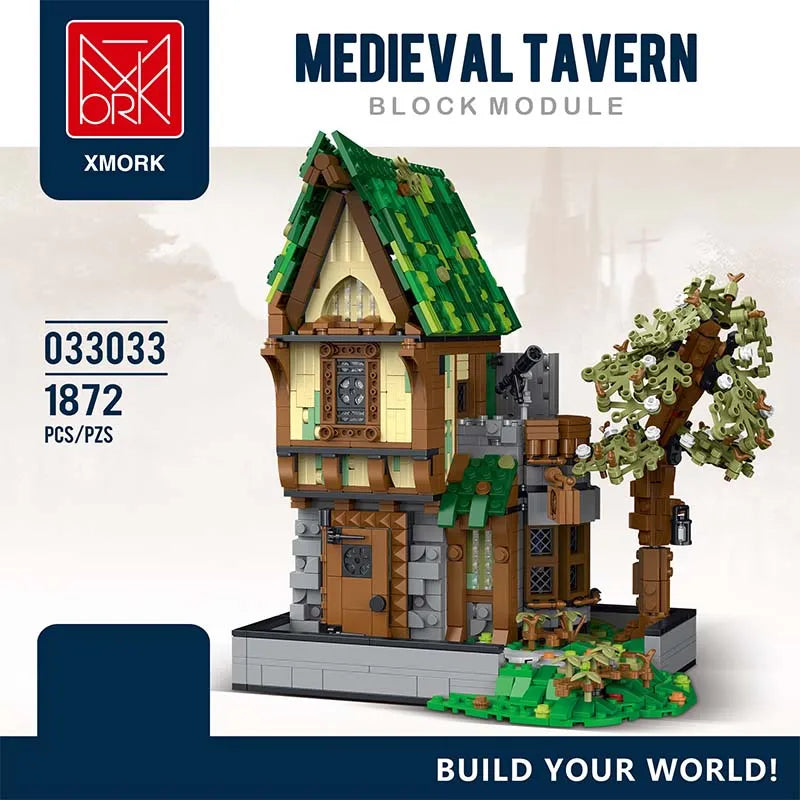 MORK MOC Building Block Set: Medieval Tavern, Model 033033