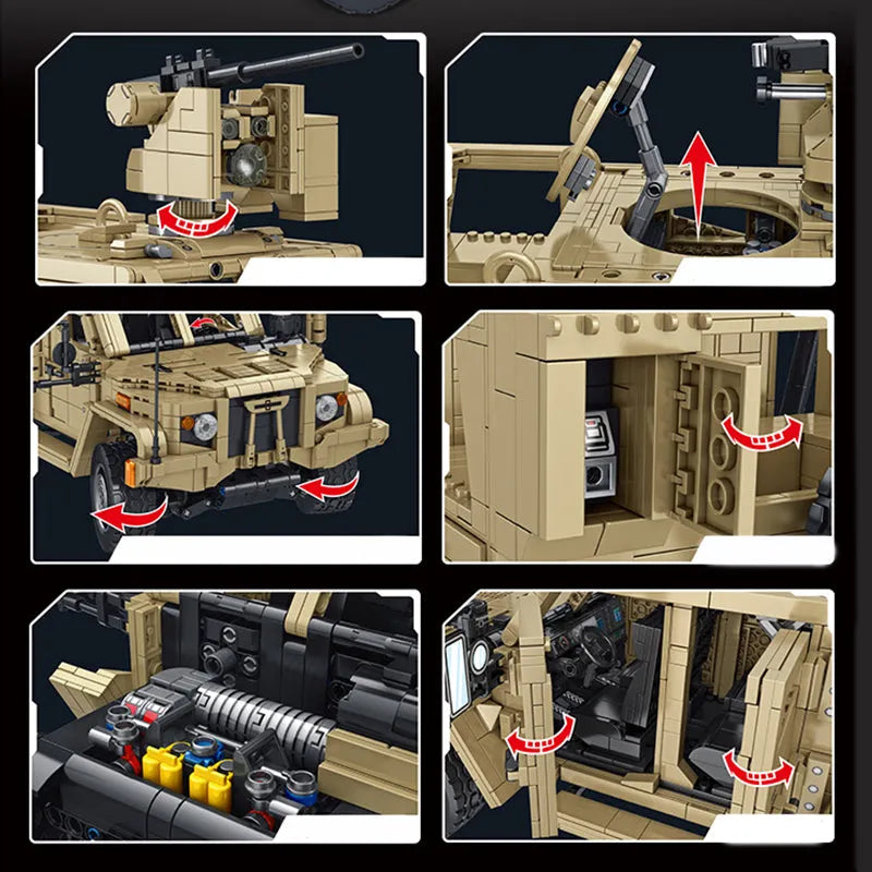 Panlos MOC Building Block Set: JLTV Armored Vehicle, Model 628013