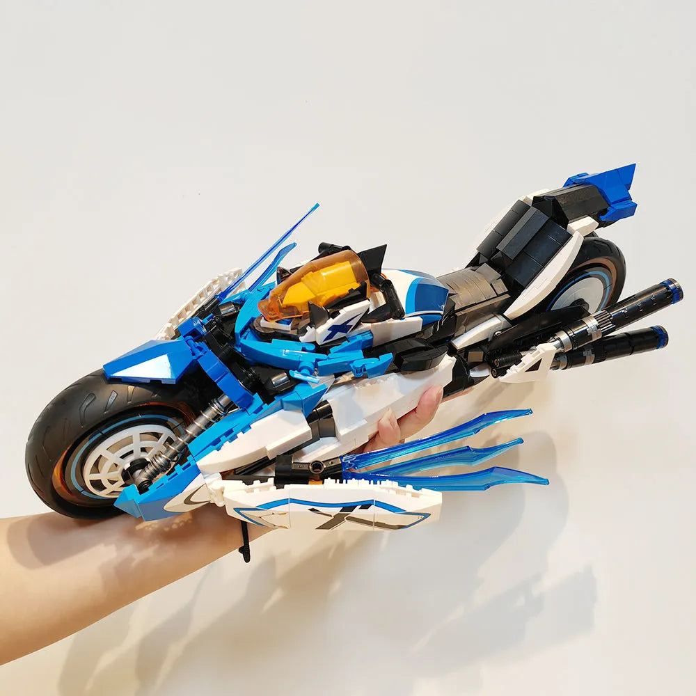 JieStar MOC Building Block Set: CYBERANGEL Concept Motorcycle, Model 58013