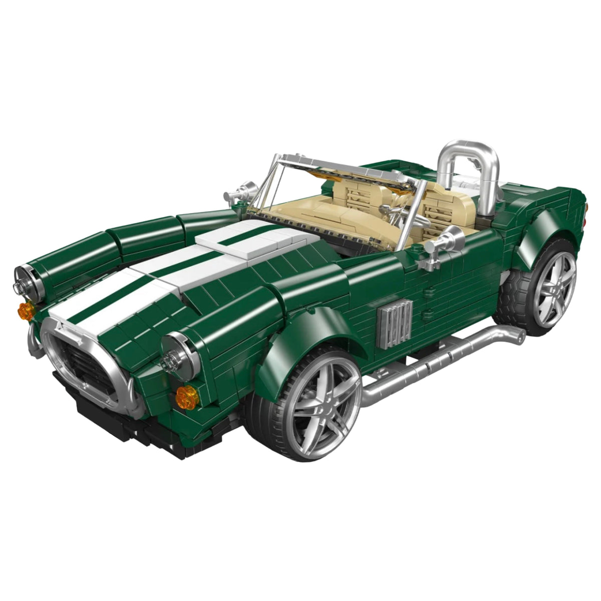 Trilumity Building Block Set: American V8 Classic Roadster | Vintage Open-Top Sports Car | 1:14 Scale | 1198-Piece