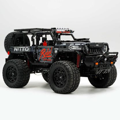 Trilumity Jeep Wrangler Off-Road Electroplating Black Limited Edition Building Block Set, 1:6 Scale, Remote Control, 2,121-Piece