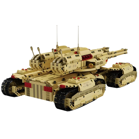 Trilumity Army Mammoth 4 Track Tank Building Block Set, Remote Control, 3,294-Piece