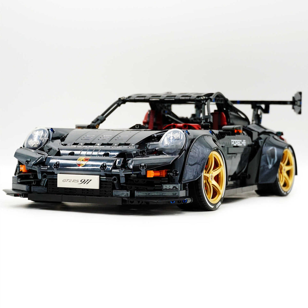 Trilumity Motorized Building Block Set: 1: 8 Porsche Gt2 RS, Limited Mirror Electroplated Edition (3389-Piece)
