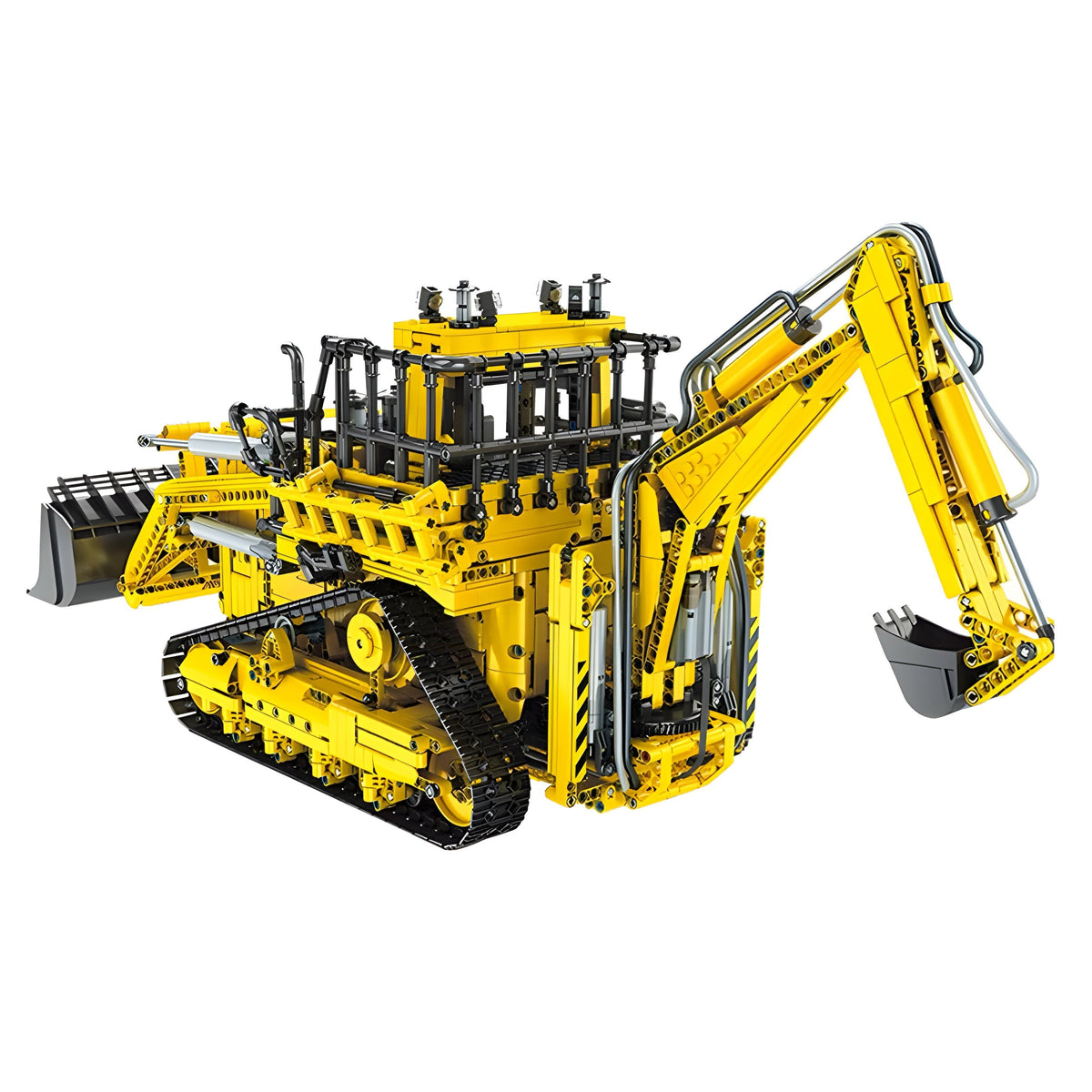 Trilumity Pneumatic Backhoe Loader Building Block Set, Remote Control, 3,960-Piece