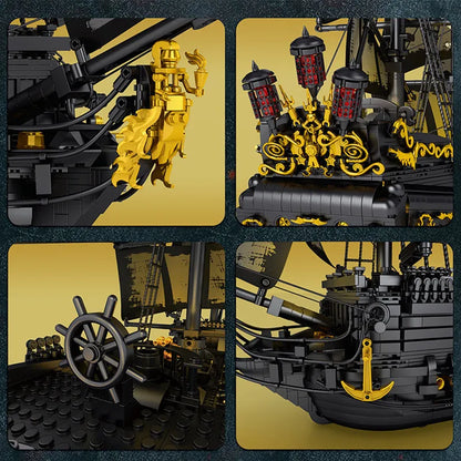 Reobrix MOC Building Block Set: Pirates Of Caribbean MOC Black Pearl Ship, Model RE66036