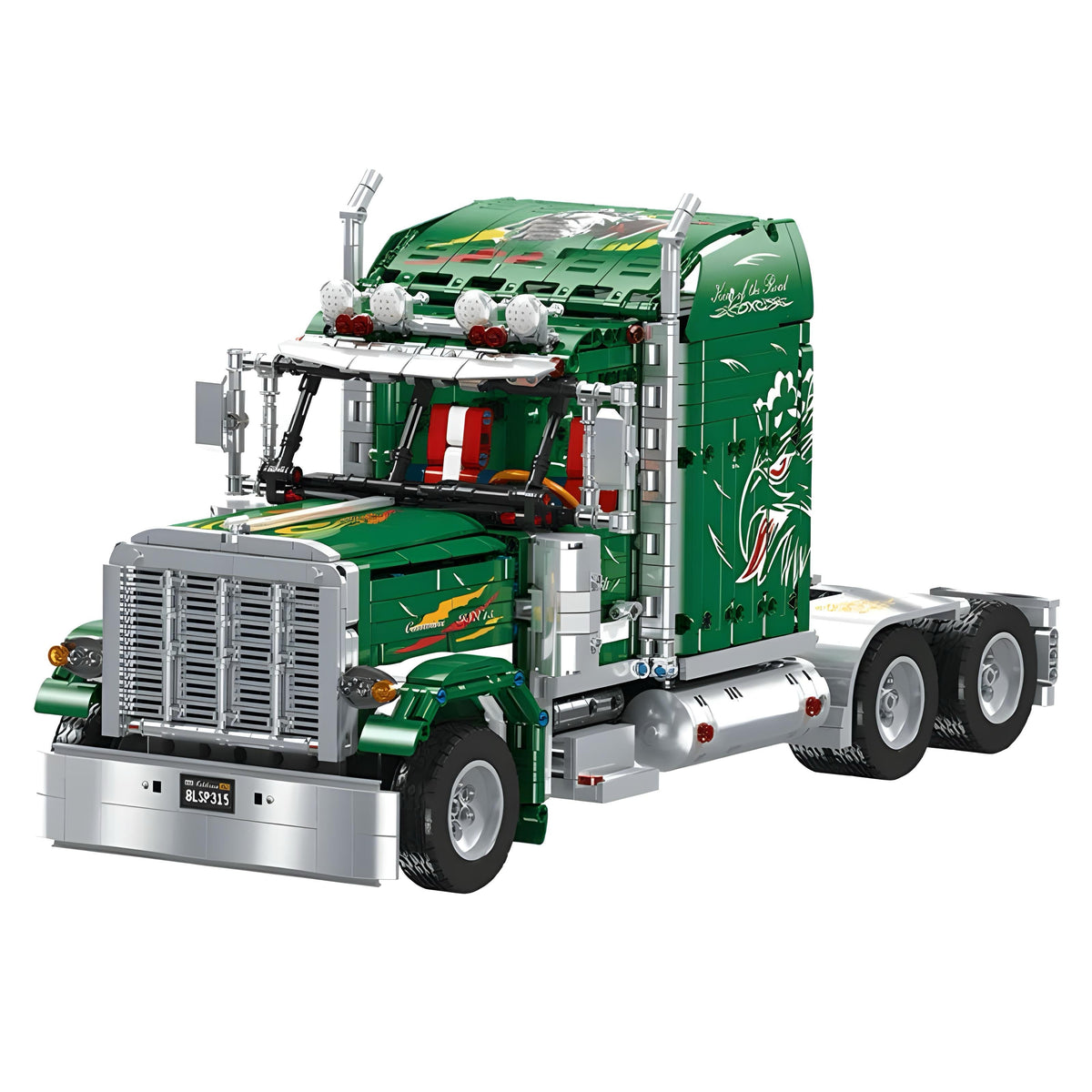 Trilumity The American Peterbilt 389 Truck Building Block Set, Remote Control, 2,105-Piece
