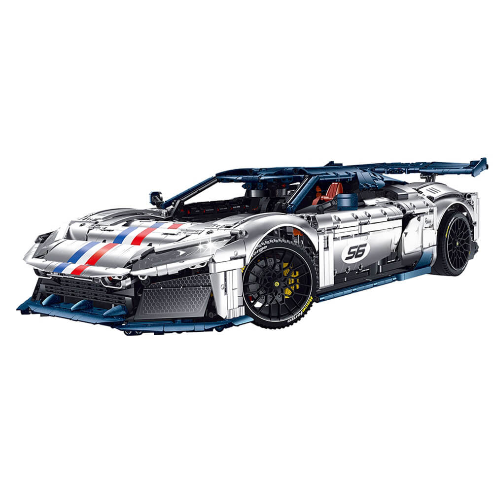 Trilumity Building Block Set: 1:8 The Ultimate 2025 Hybrid Hypercar | Remote Controlled V6 Prancing Horse Hypercar | Silver Limited Edition