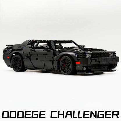 Trilumity Building Block Set: 1: 8 Dodge Challenger, Black Samurai Customized Version (3300+Piece)