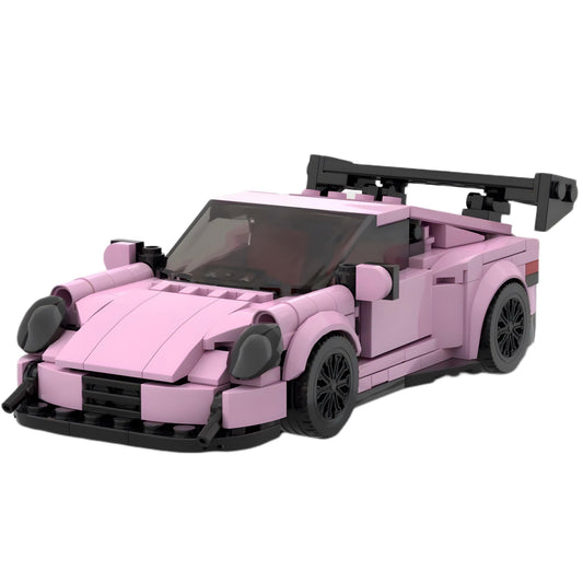 Trilumity Building Block Set: 1: 24 Pink Porsche GT3 RS (378-Piece)