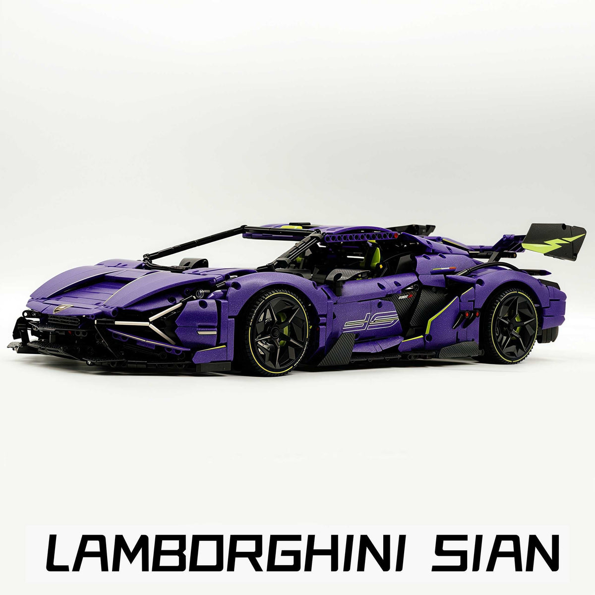 Trilumity Motorized Building Block Set: 1:8 Comet Purple Lamborghini Supercar with Remote Control – Electric Features, V10 Engine, and Custom Starry