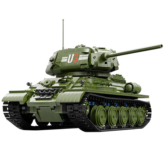 Trilumity T-34 Tiger Tank Building Block Set, Remote Control, 2,052-Piece