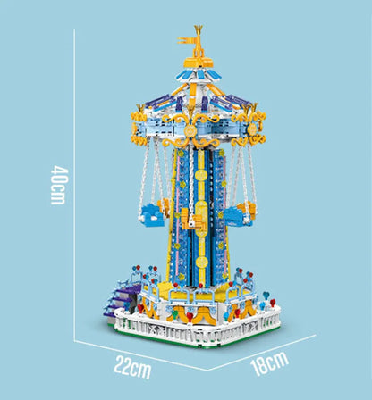 MORK MOC Motorized Building Block Set: Rotating Windmill, Model 031027