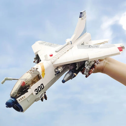 JieStar MOC Building Block Set: Aircraft A-7 Fighter Jet Attack Plane, Model 61044