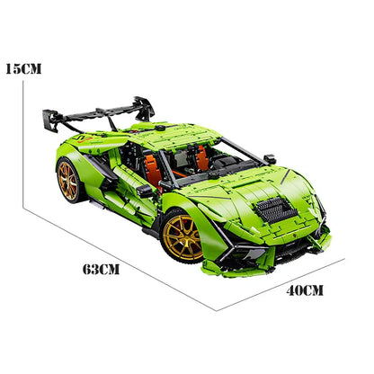 TiaGole MOC Motorized Building Block Set: Lambo Aventador SVJ Supercar, Model T5046
