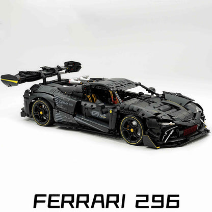 Trilumity Motorized Building Block Set: 1:8 The Ultimate Track-Built Ferrari 296 Supercar (3729-Piece)