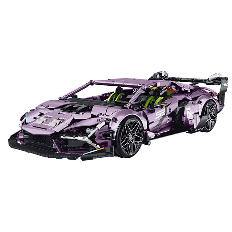 Trilumity Building Block Set: 1:10 Drifting Edition Italian Bull L539 Lightning Hybrid | Remote Controlled Drifting Italian Bull | Metallic Purple