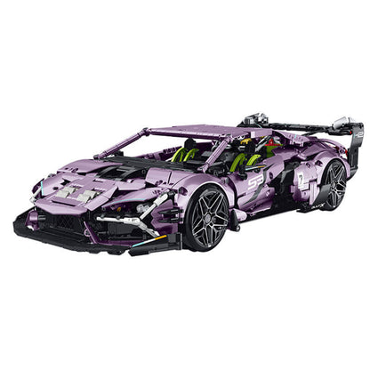Trilumity Building Block Set: 1:10 Drifting Edition Italian Bull L539 Lightning Hybrid | Remote Controlled Drifting Italian Bull | Metallic Purple