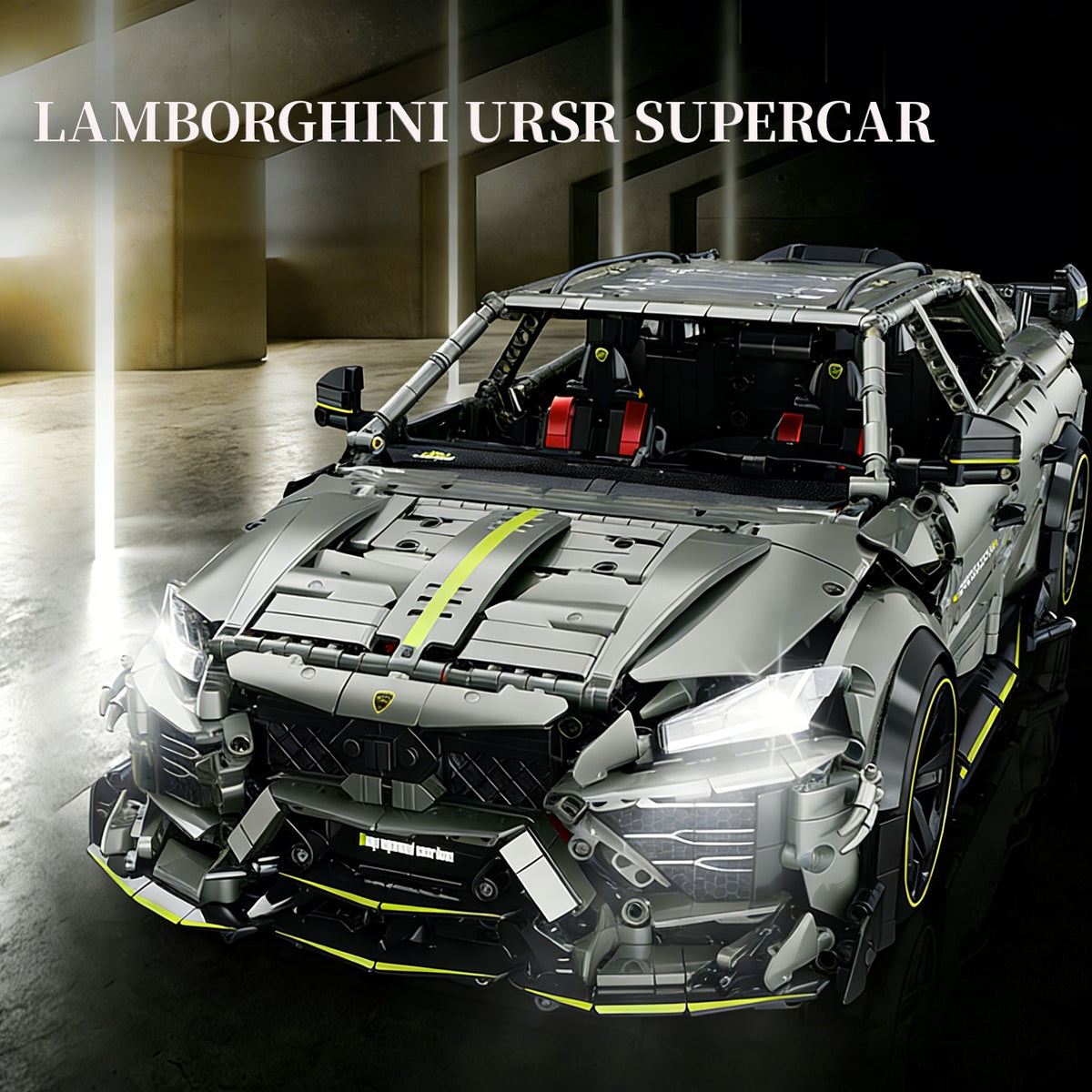 Trilumity Motorized Building Block Set: 1:8 The Ultimate Italian Super Suv | Remote Controlled | Grey Plating Limited Edition- 3223Piece