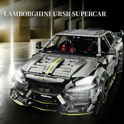 Trilumity Motorized Building Block Set: 1:8 The Ultimate Italian Super Suv | Remote Controlled | Grey Plating Limited Edition- 3223Piece