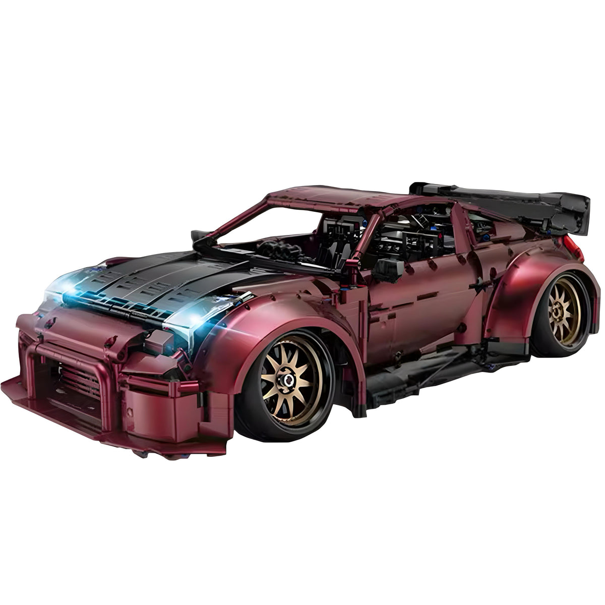 Trilumity Legendary Nissan 350Z Limited Edition Wide-Body Low-Slung Supercar Building Block Set, Remote Control, 2,338-Piece