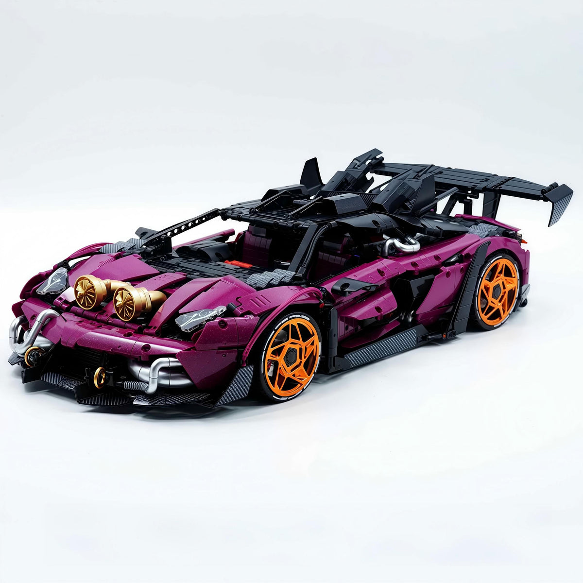 Trilumity Motorized Building Block Set: The Ultimate Turbocharged Italian Bull Jota V12 Hypercar (3950-Piece)
