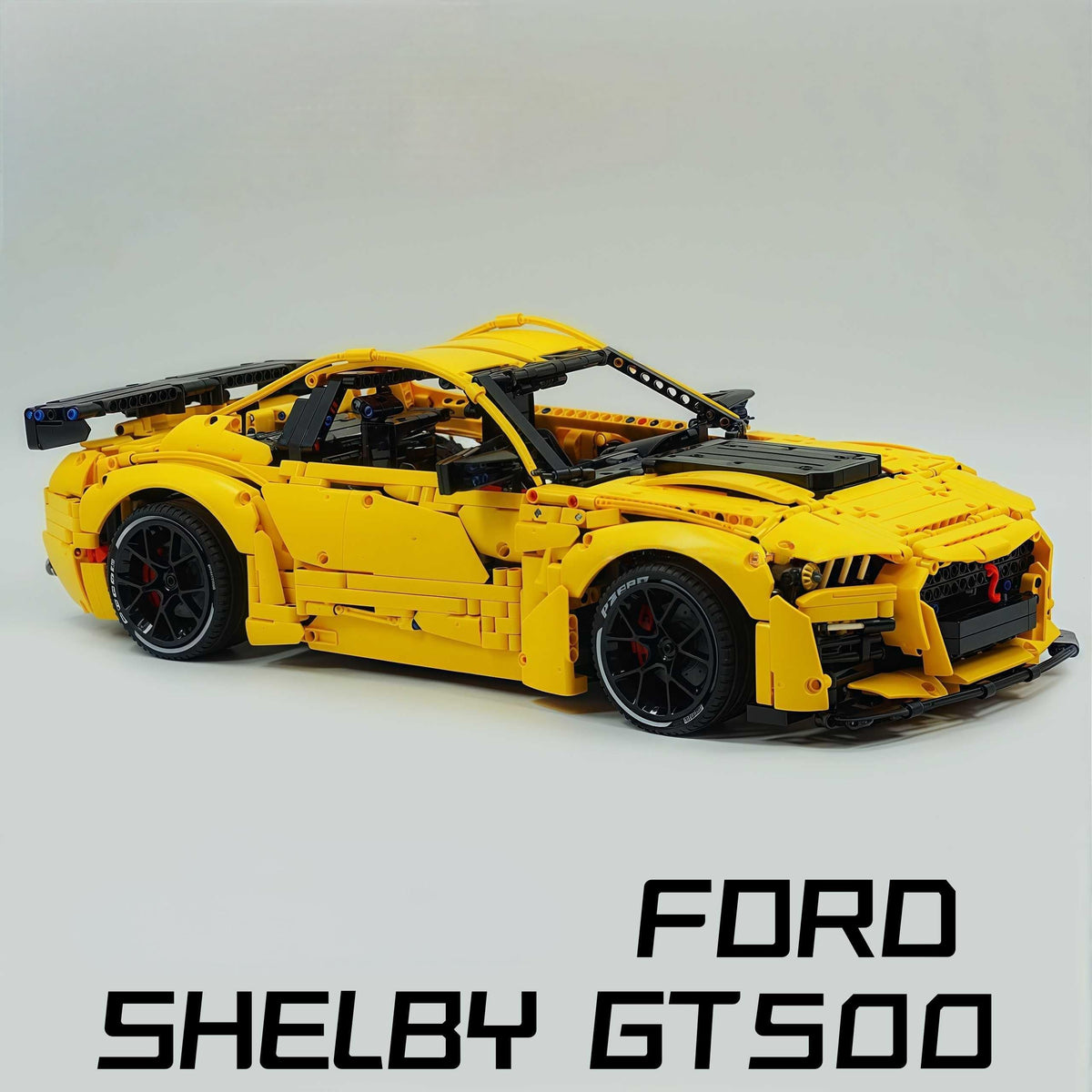 Trilumity Building Block Set: 1: 8 Ford Shelby Gt500, Electroplating Gun Grey Custom Version (3400Piece)