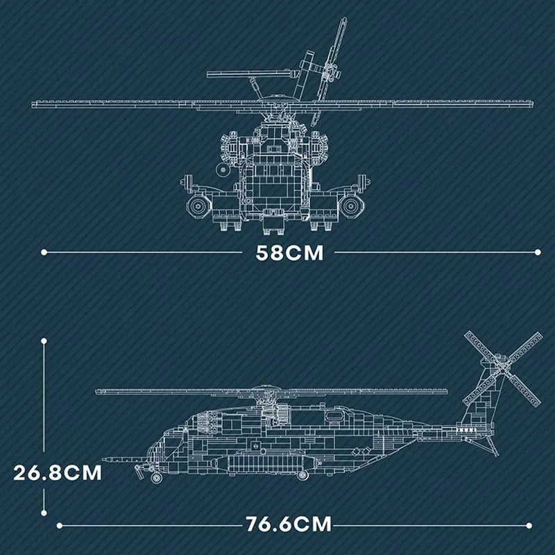 Reobrix Building Block Set: CH-53 Transport Helicopter, Model RE33037