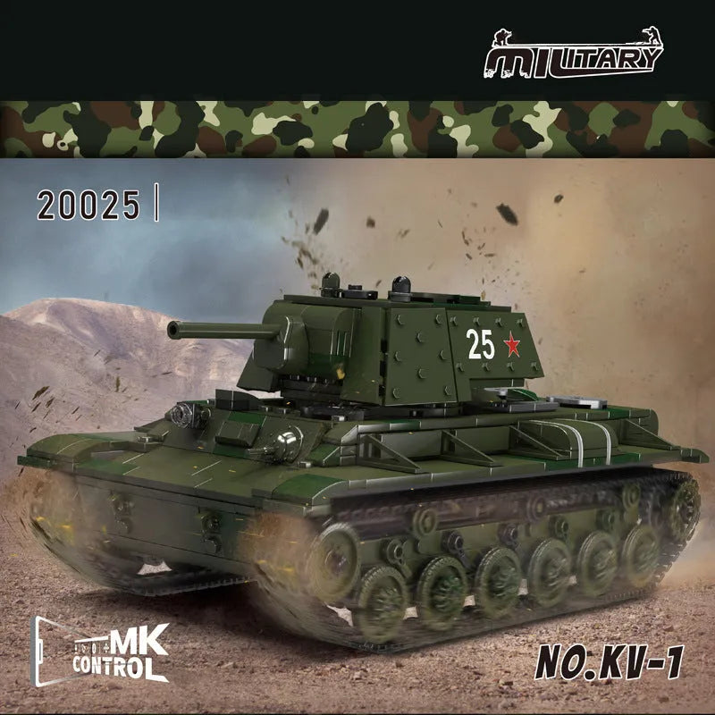 Mould King Building Block Set: Motorized KV-1 Heavy Tank, Model K20025