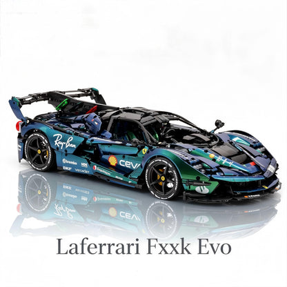Trilumity Motorized Building Block Set: 1:8 The Ultimate Italian Hybrid Hypercar Evo | Chameleon Metallic Paint Italian Flagship (4058+-Piece)