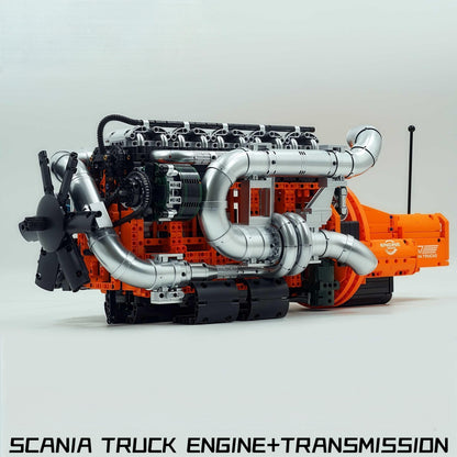 Trilumity Motorized Building Block Set: Scania Inline-6 Truck Engine (3236-Piece)