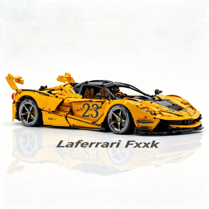 Trilumity Motorized Building Block Set: 1:8 The Ultimate Italian Hybrid Hypercar Evo | Baked Enamel Yellow Paint Italian Flagship (4058+-Piece)