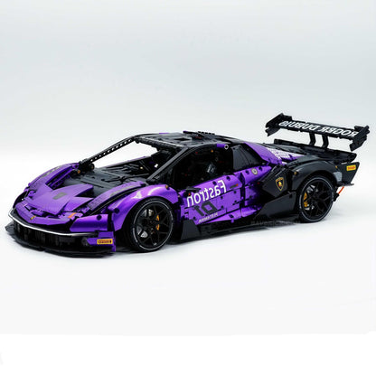 Trilumity Building Block Set: 1: 8 The Ultimate Italian Track-Only V12 Hypercar, Amethyst Limited Edition (4100+Piece)