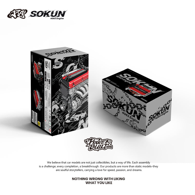 Trilumity Motorized Building Block Set: 🏁 4G63t | L4 Japanese Engine | Turbocharged Performance Model | 917-Piece